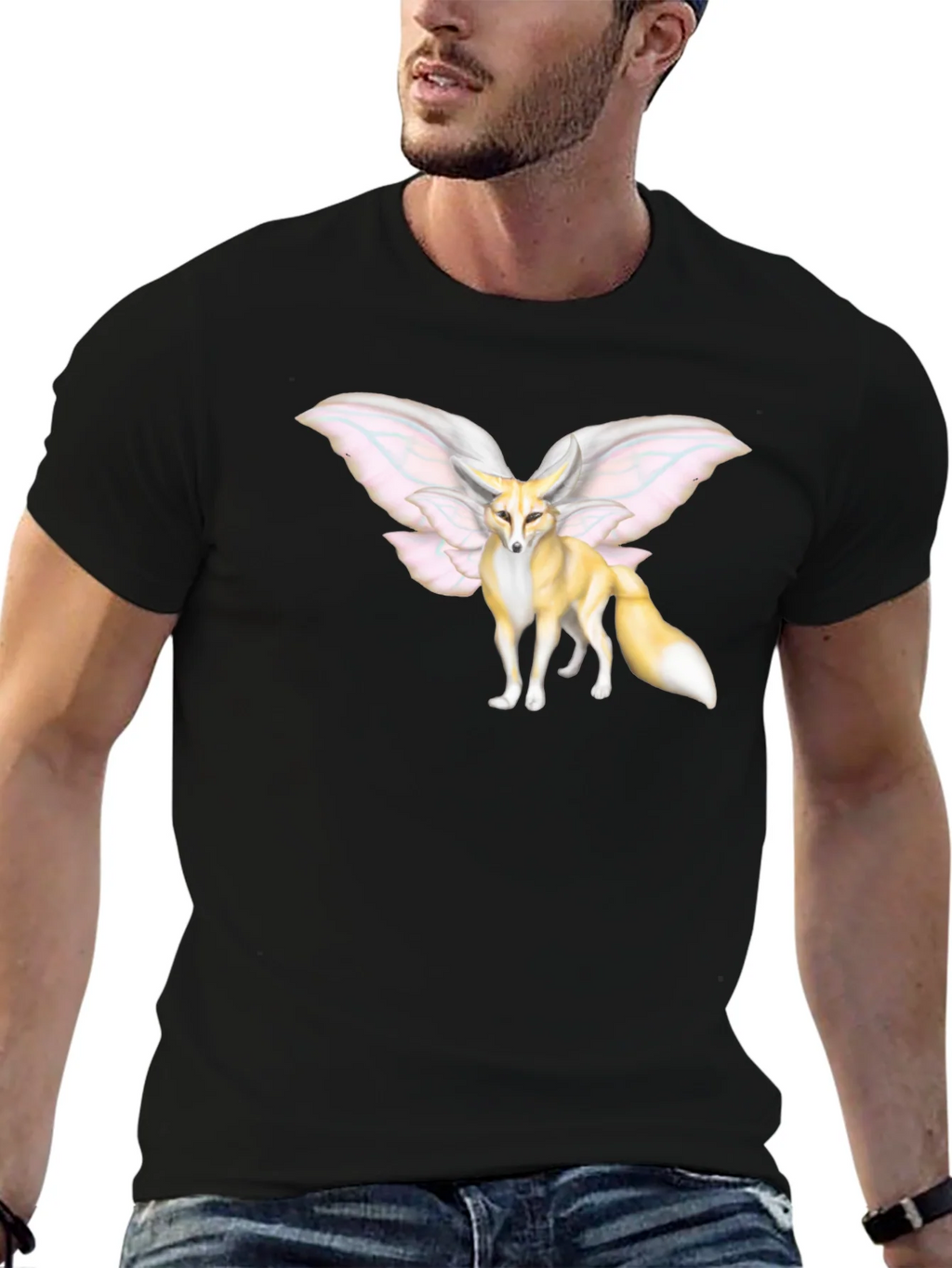 Fennec Fox Fairy Wings T-Shirt | Unique Graphic Tee product image 6