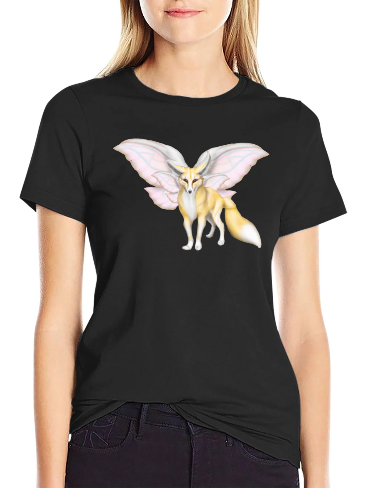 Fennec Fox Fairy Wings T-Shirt | Unique Graphic Tee product image 2