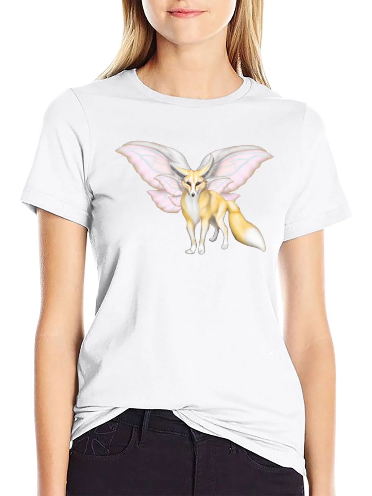 Fennec Fox Fairy Wings T-Shirt | Unique Graphic Tee product image 8