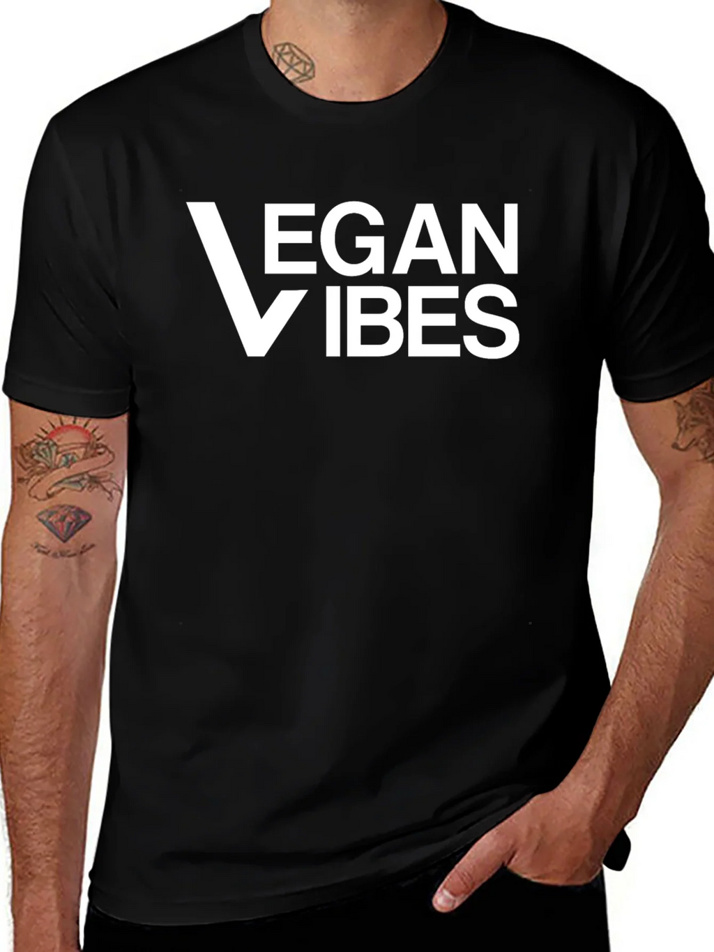Vegan Vibes T-Shirt - Classic Black Tee product image 1