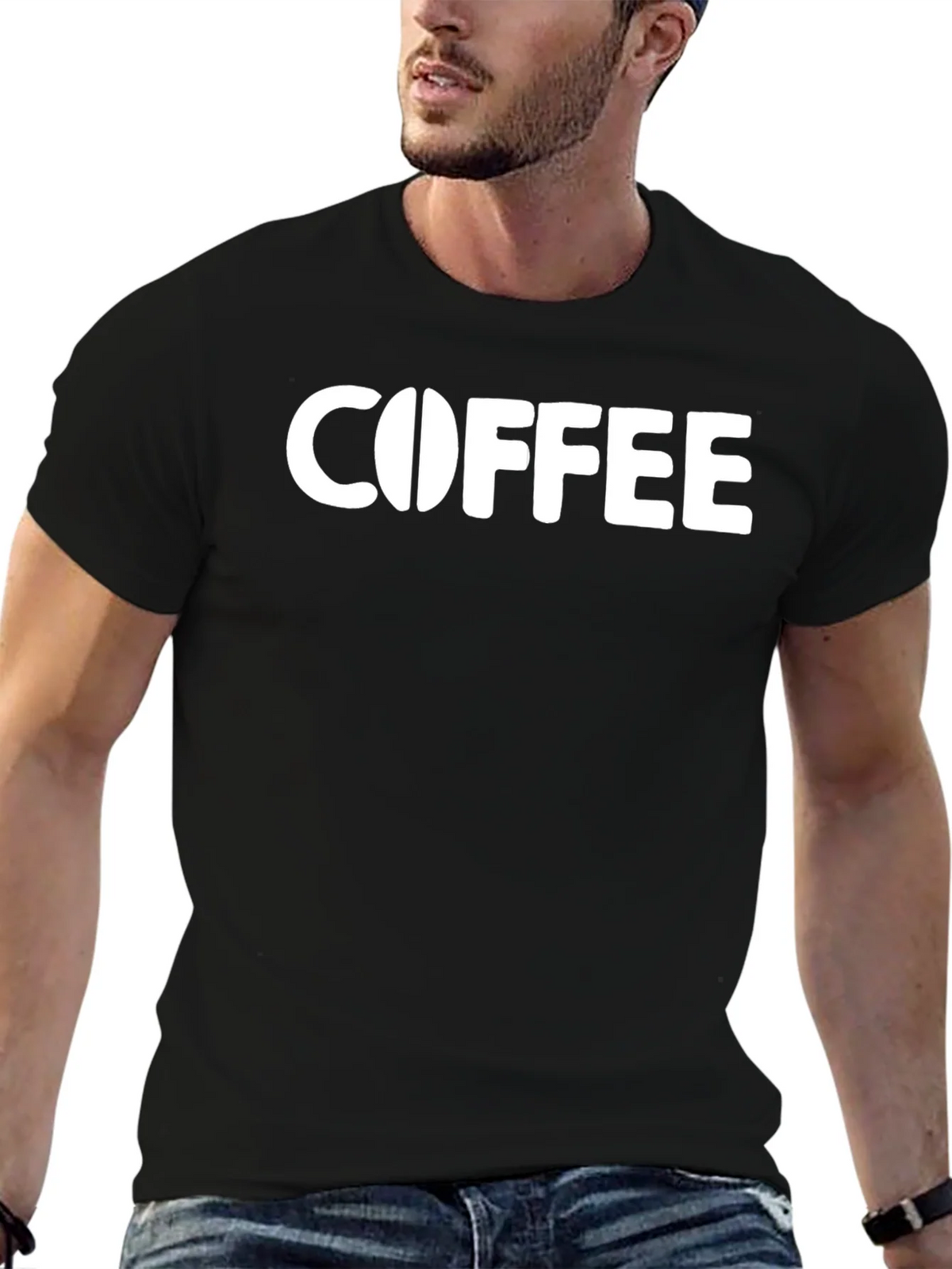 Coffee Graphic T-Shirt - Black Cotton Blend product image 3