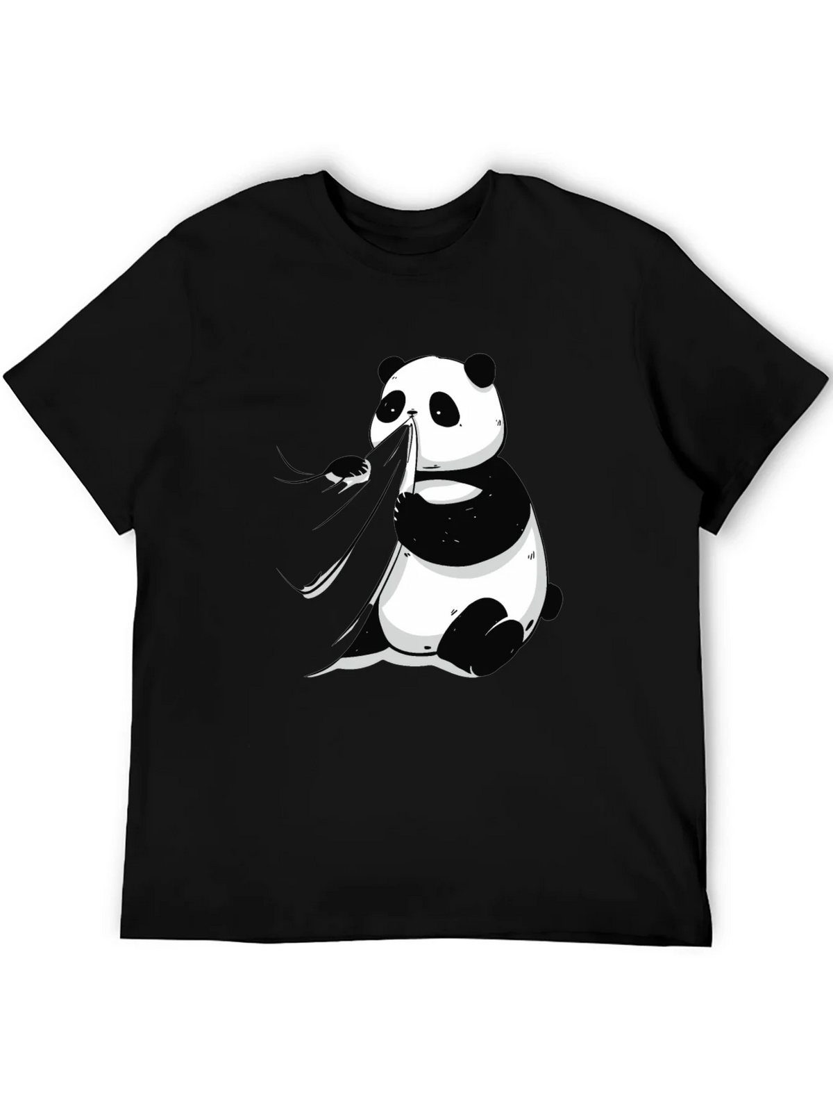 Panda Eating Bamboo Graphic Tee - Mens Black T-Shirt product image 5