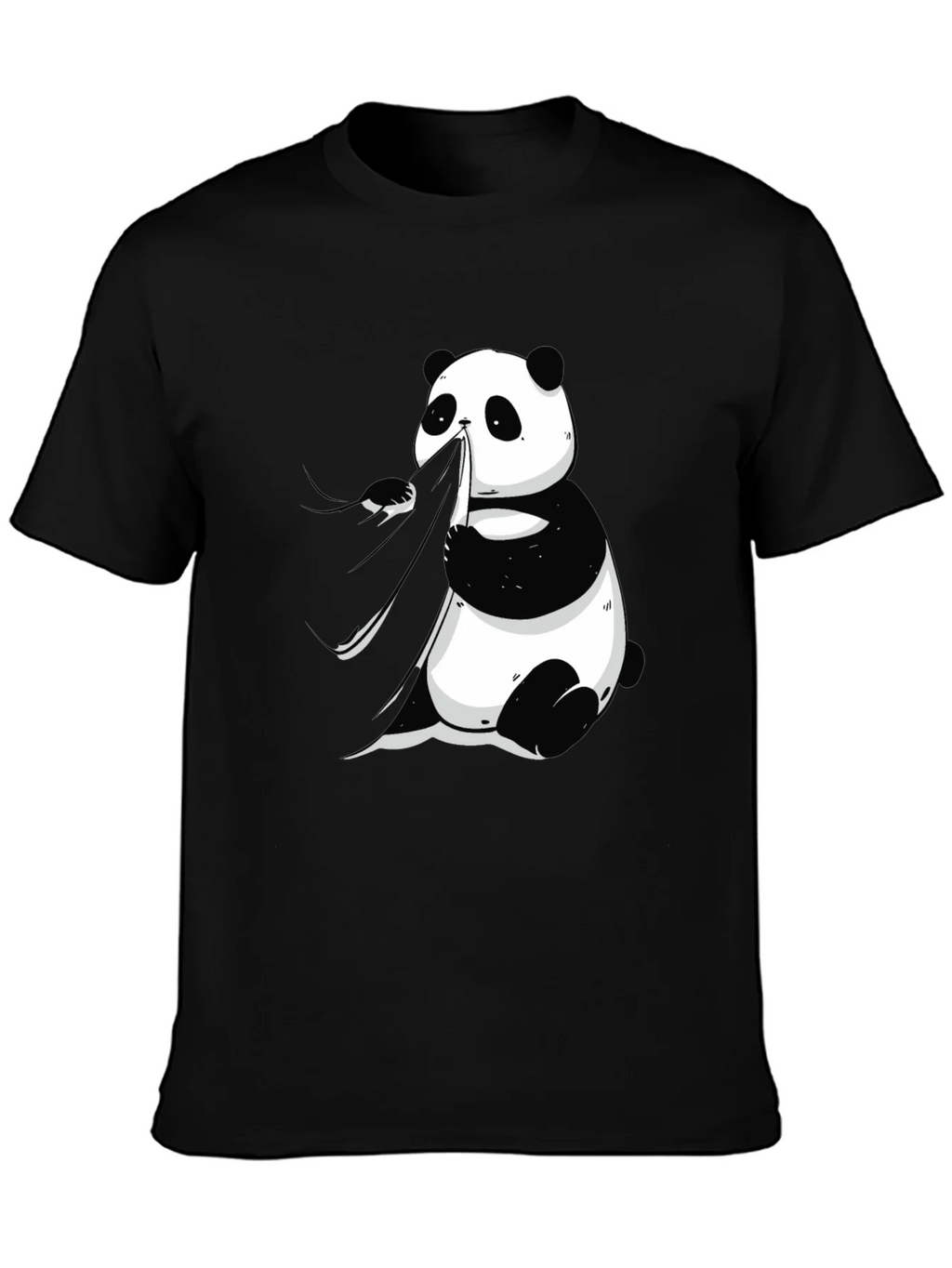 Panda Eating Bamboo Graphic Tee - Mens Black T-Shirt product image 3