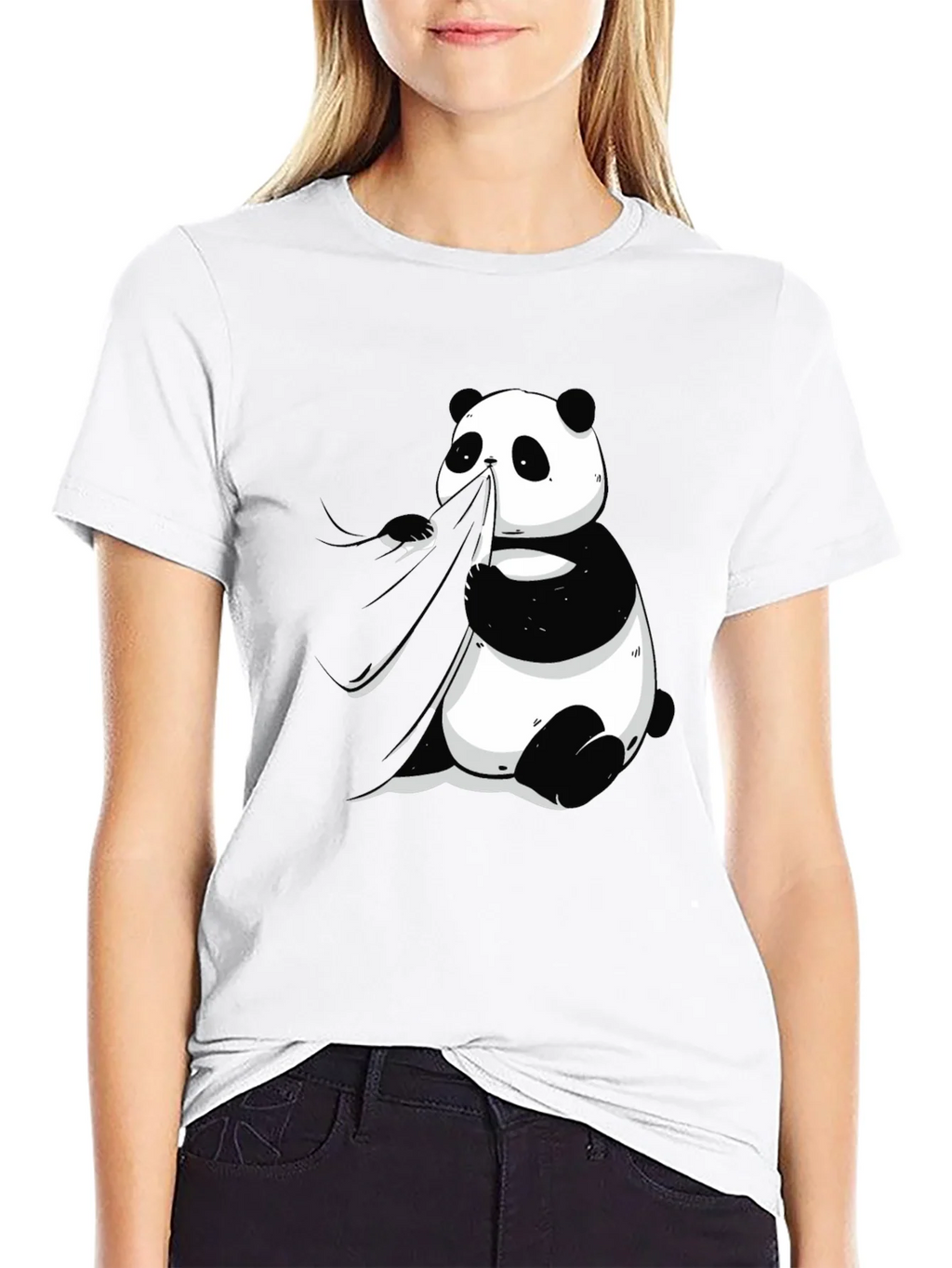 Panda Eating Bamboo Graphic Tee - Mens Black T-Shirt product image 8