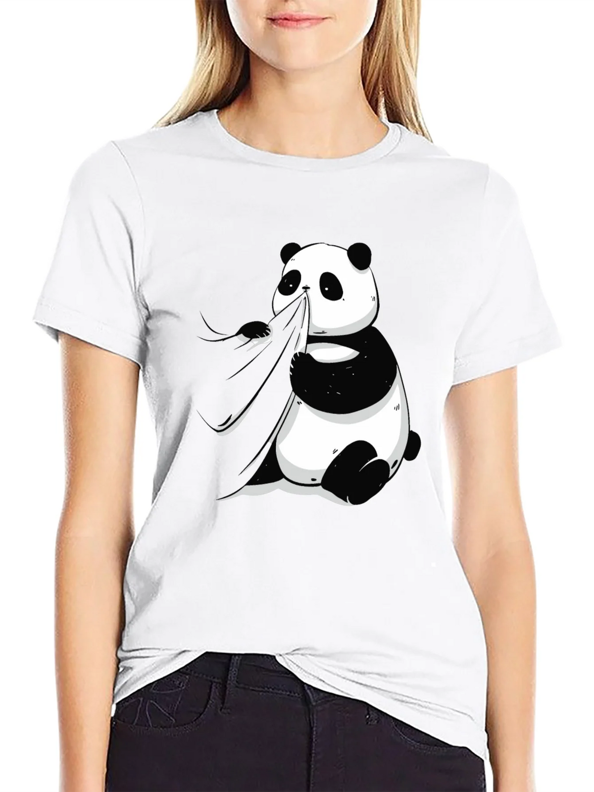 Panda Eating Bamboo Graphic Tee - Mens Black T-Shirt product image 8