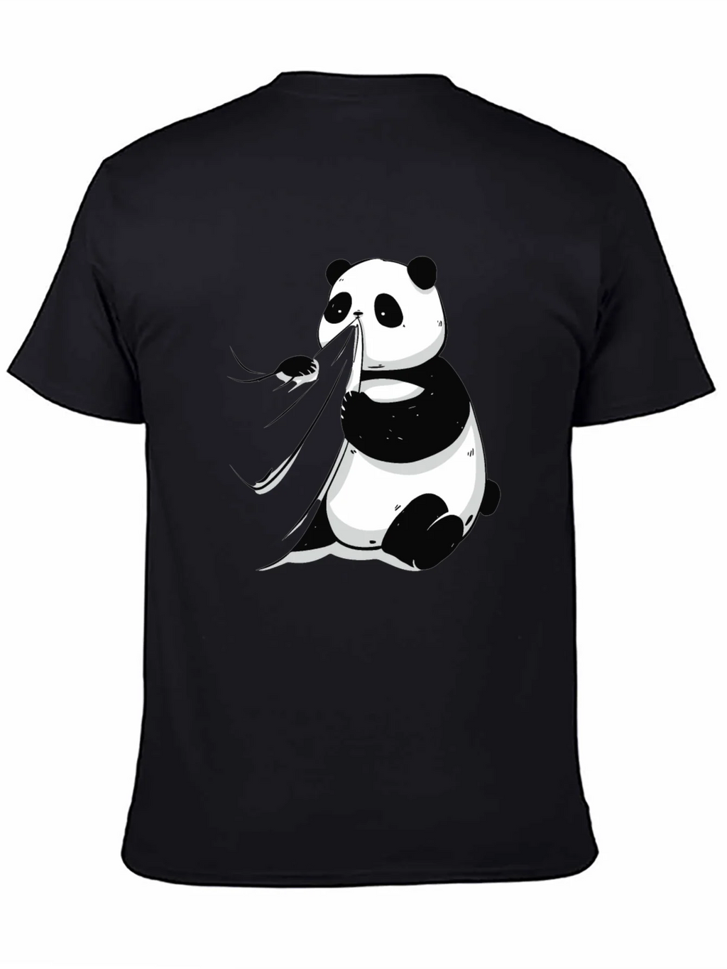 Panda Eating Bamboo Graphic Tee - Mens Black T-Shirt product image 4