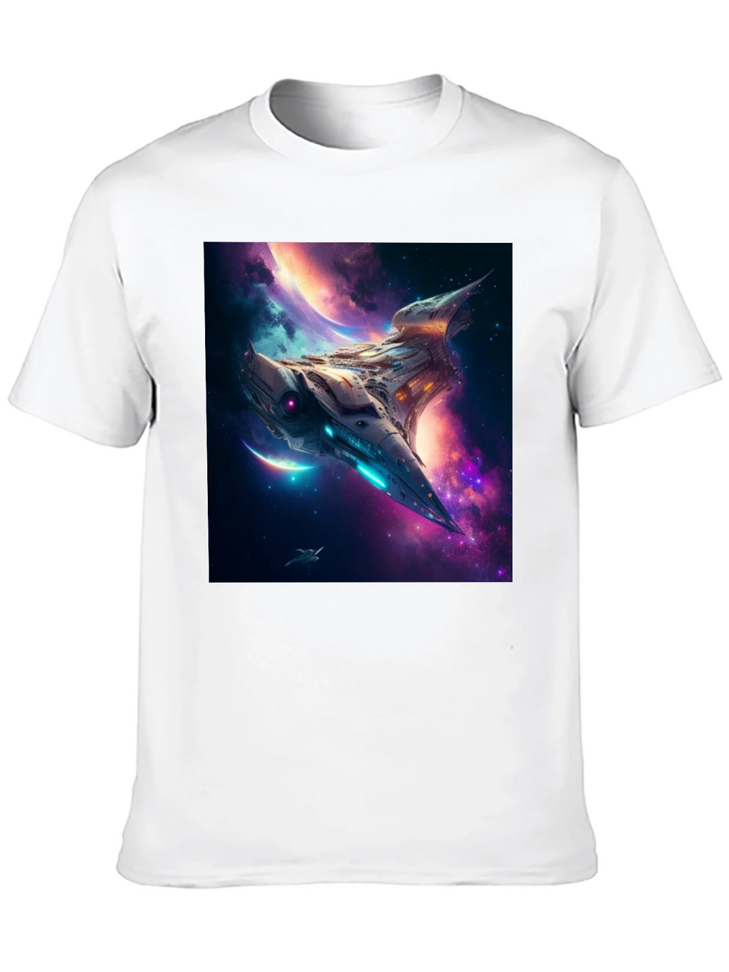 Sci-Fi Spaceship Galaxy T-Shirt product image 3