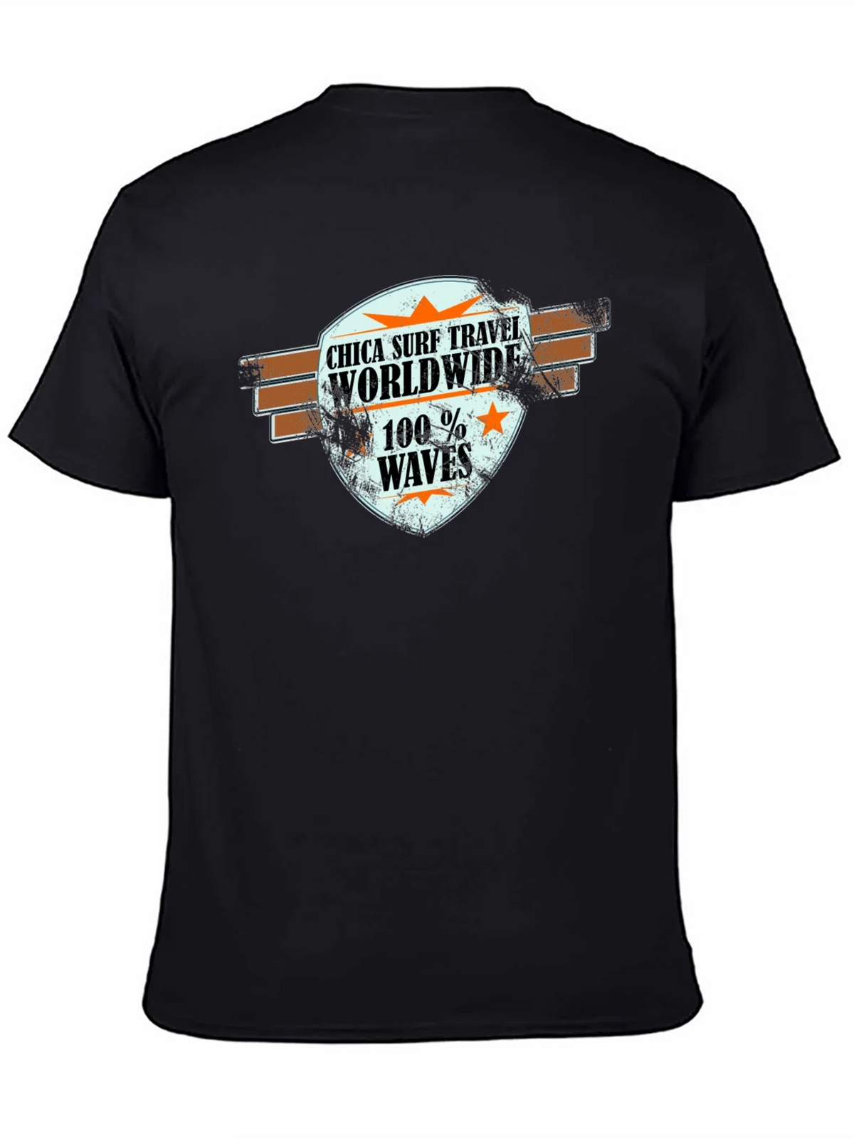 Chica Surf Travel Worldwide Black T-Shirt product image 4