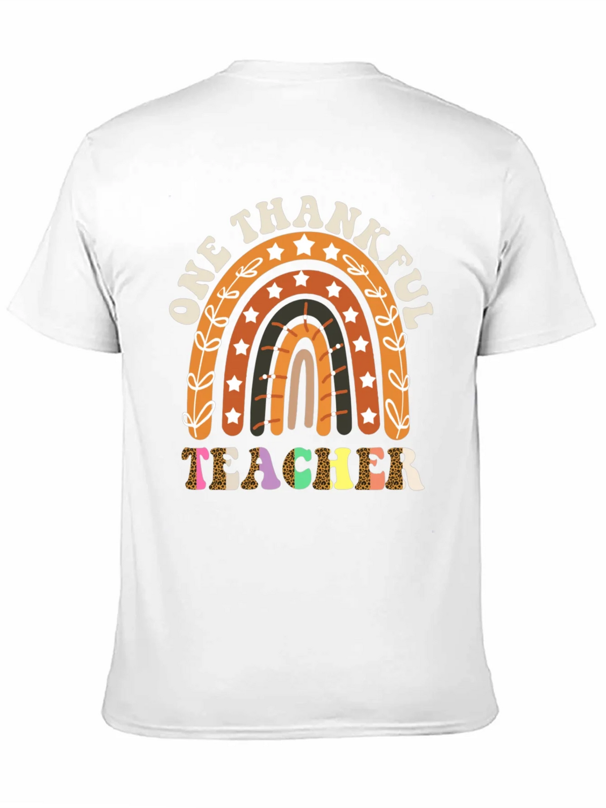 One Thankful Teacher T-Shirt Fall Rainbow Tee product image 10