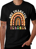 One Thankful Teacher T-Shirt Fall Rainbow Tee product image 1