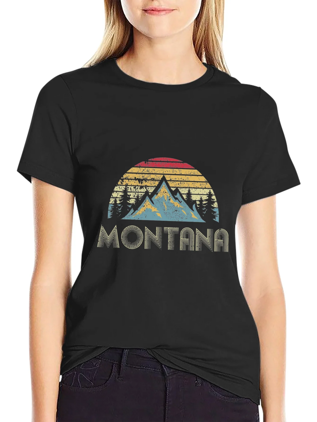 Vintage Montana Mountain Sunset Graphic T-Shirt product image 2