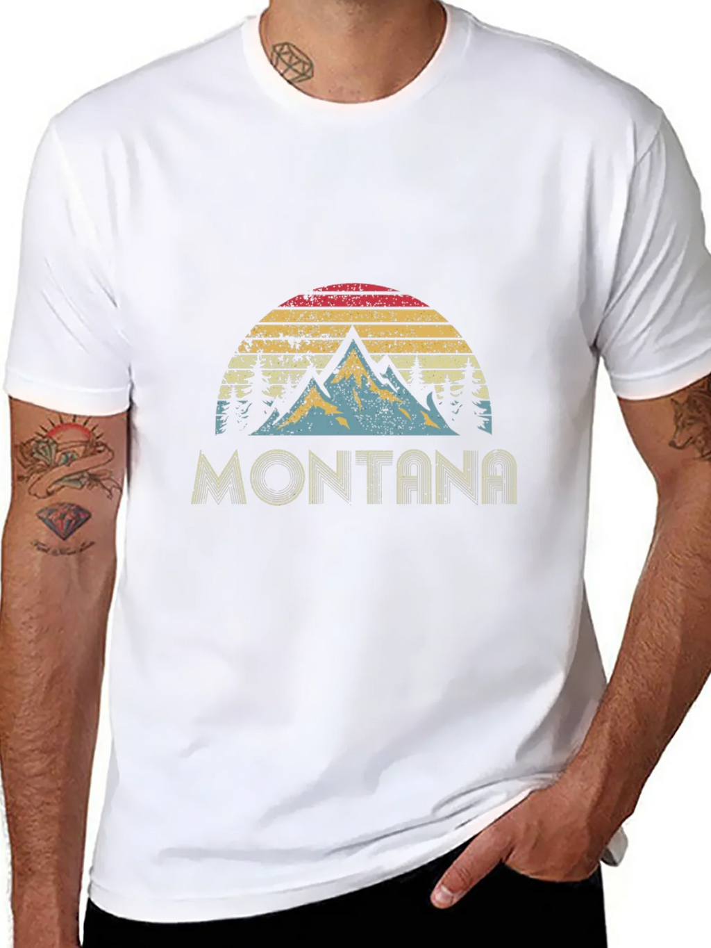 Vintage Montana Mountain Sunset Graphic T-Shirt product image 7