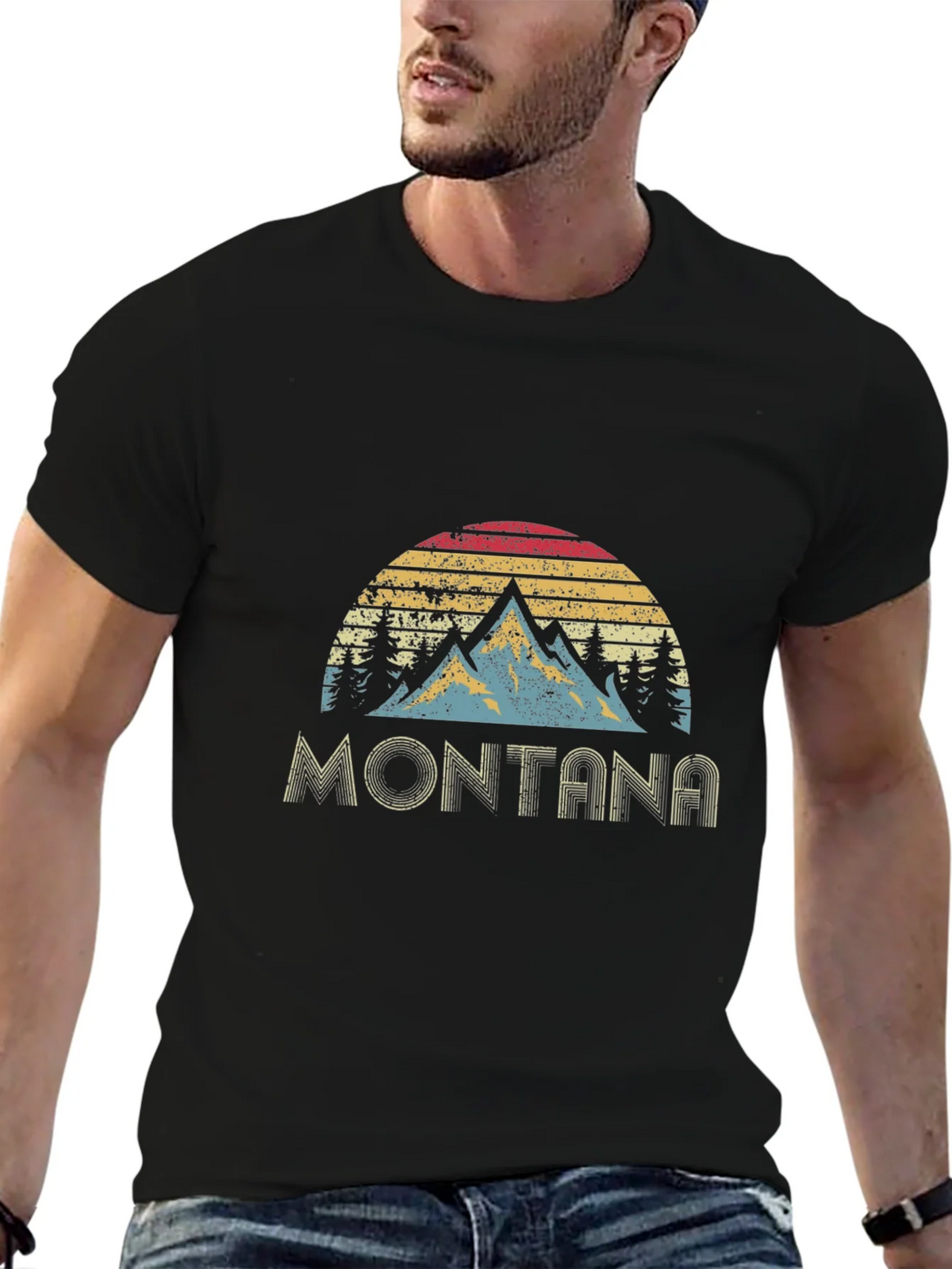 Vintage Montana Mountain Sunset Graphic T-Shirt product image 6