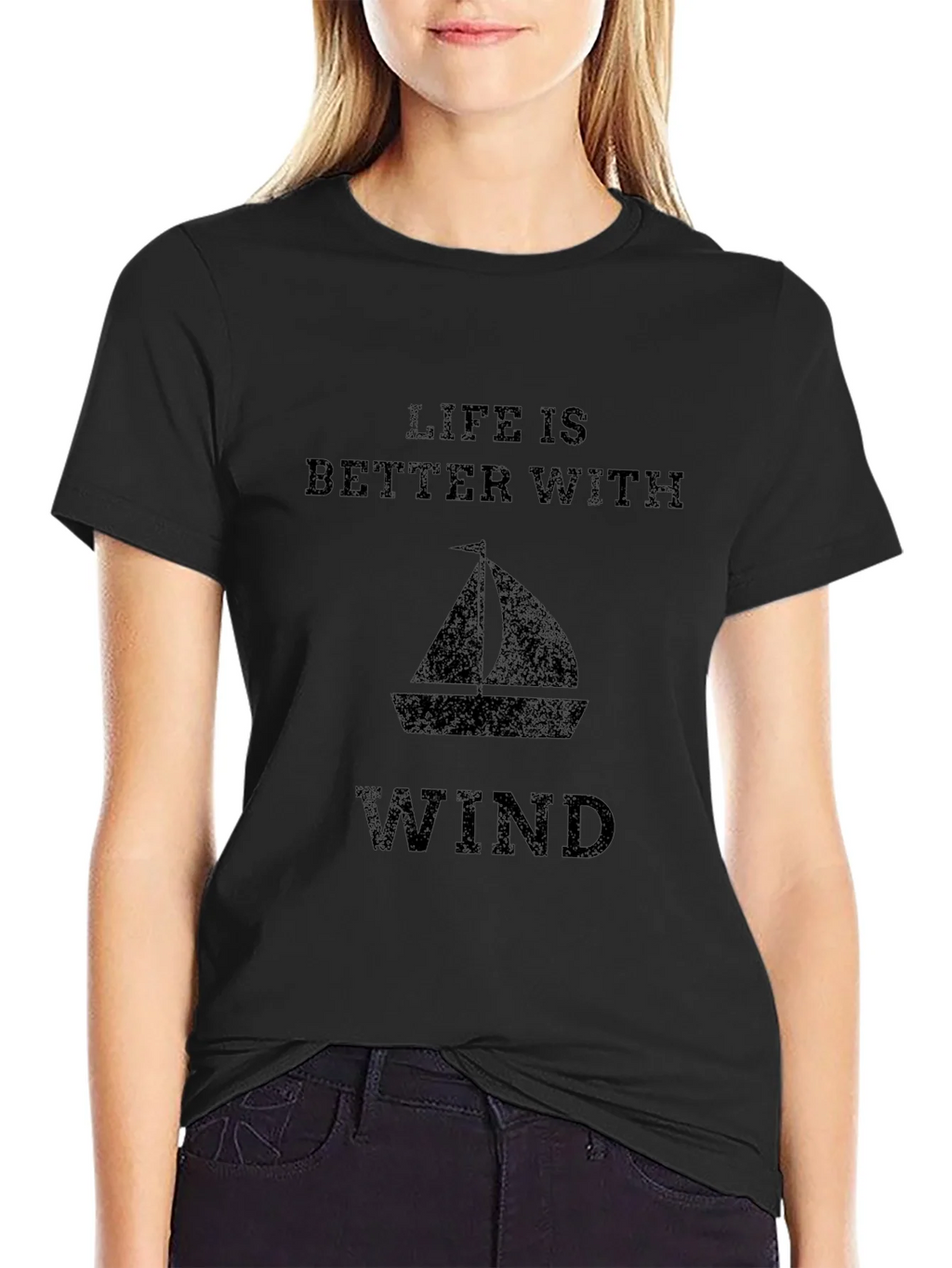Life is Better With Wind Sailboat Graphic Tee product image 2