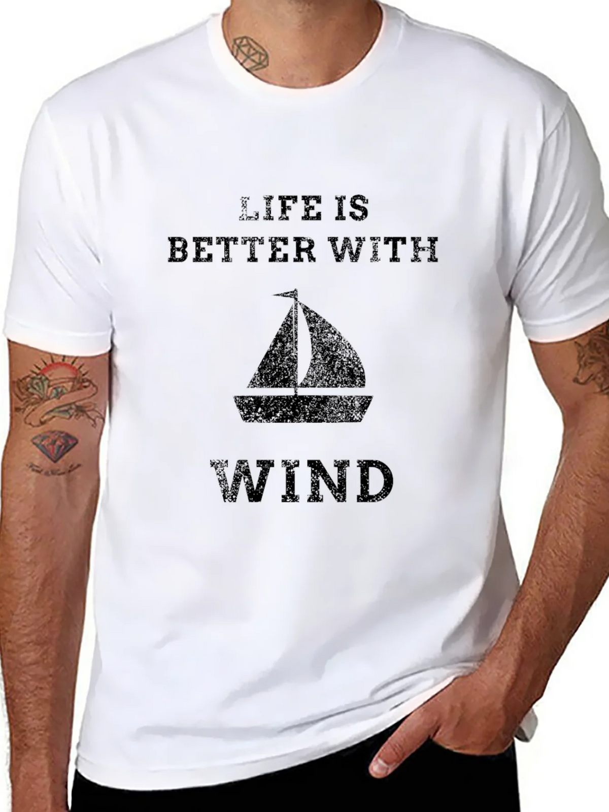 Life is Better With Wind Sailboat Graphic Tee product image 7