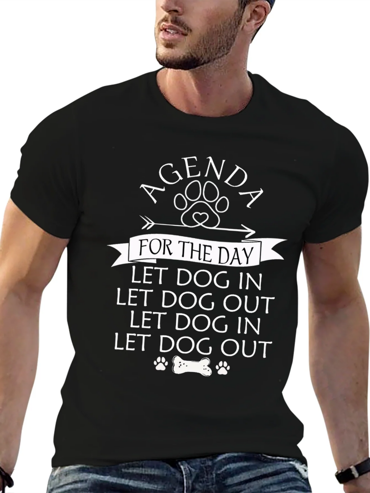 Agenda Dog In Out T-Shirt Funny Lover Tee product image 5