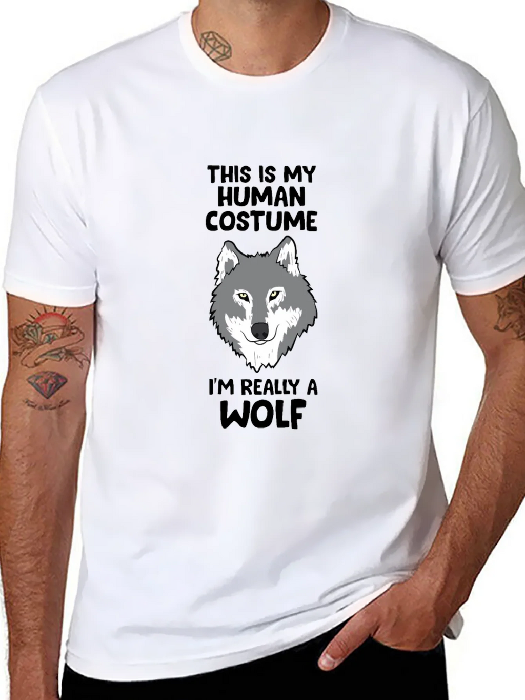 Human Costume Wolf Graphic Tee - Funny Novelty Shirt product image 7