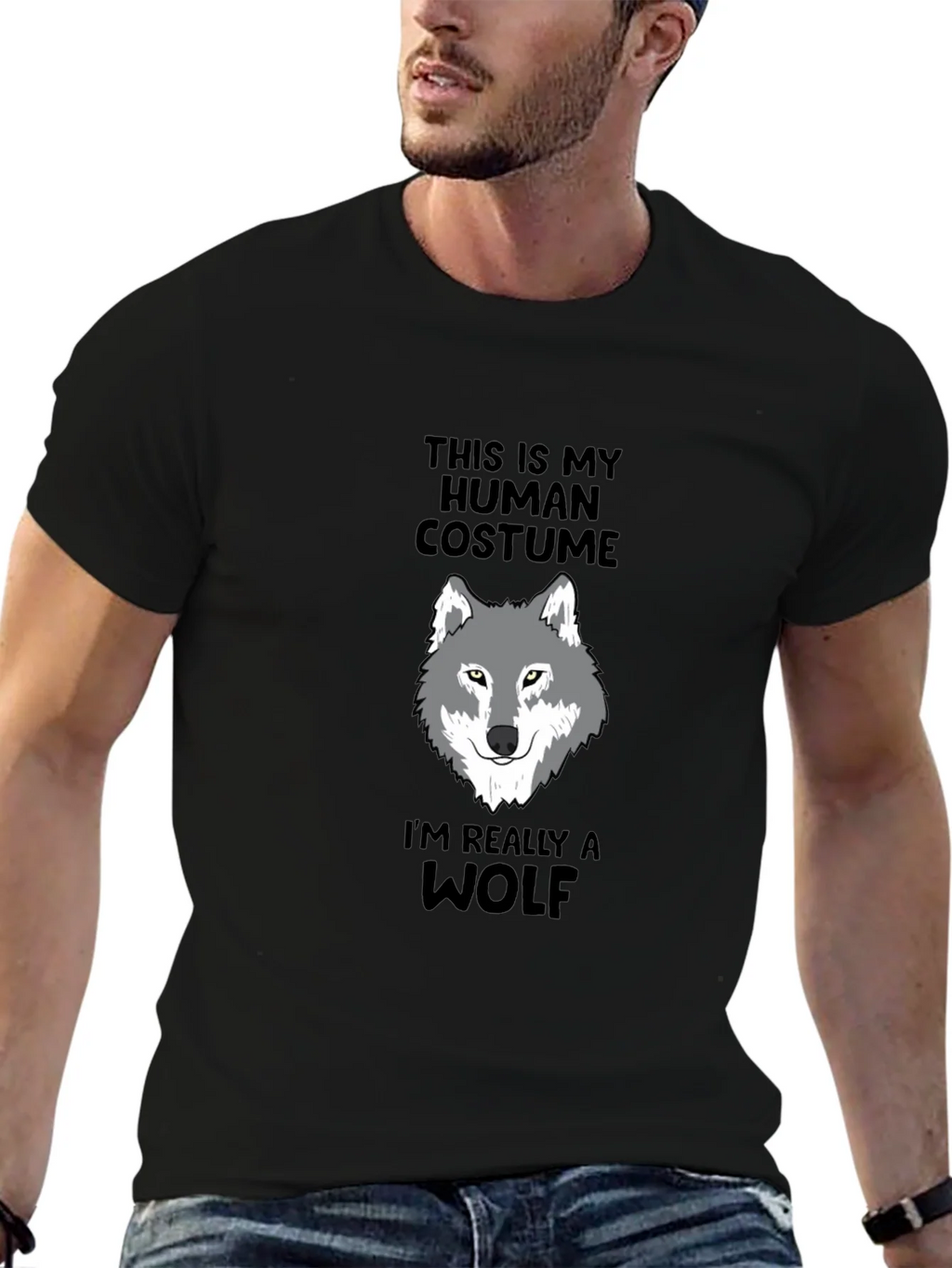 Human Costume Wolf Graphic Tee - Funny Novelty Shirt product image 6