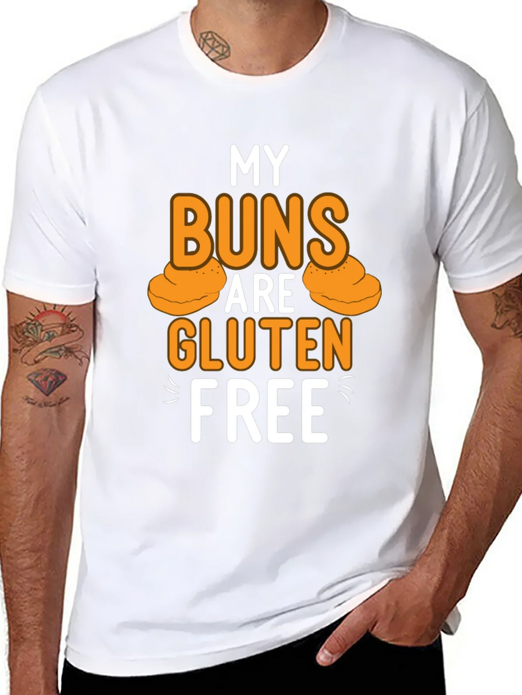 My Buns Are Gluten Free Black T-Shirt product image 7