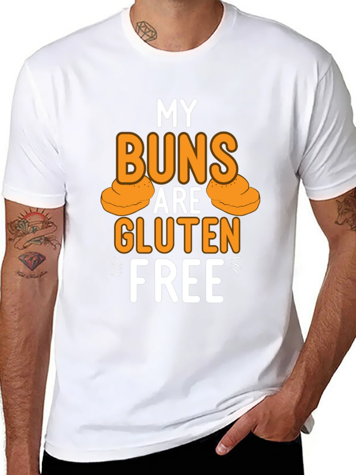 My Buns Are Gluten Free Black T-Shirt product image 7