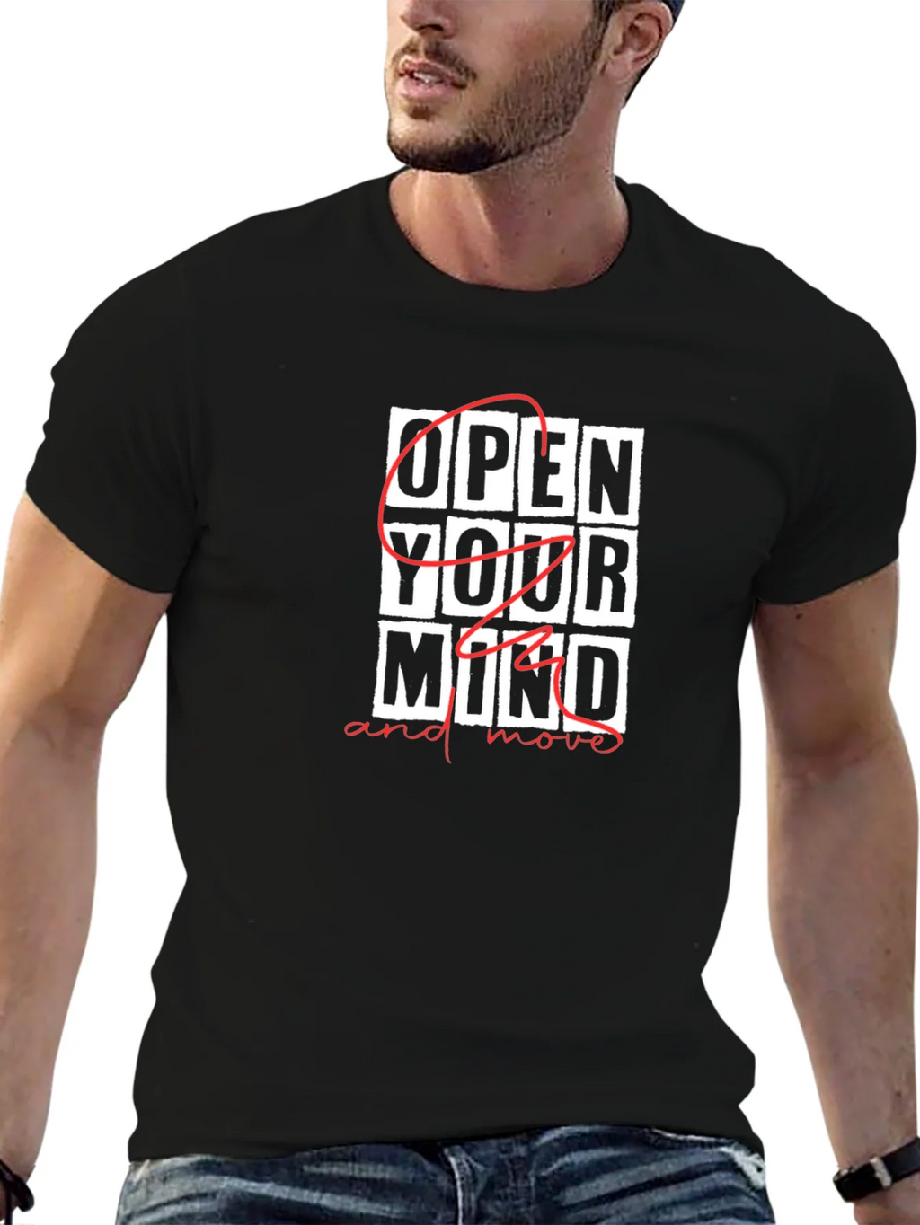 Open Your Mind Graphic Print Black T-Shirt product image 6