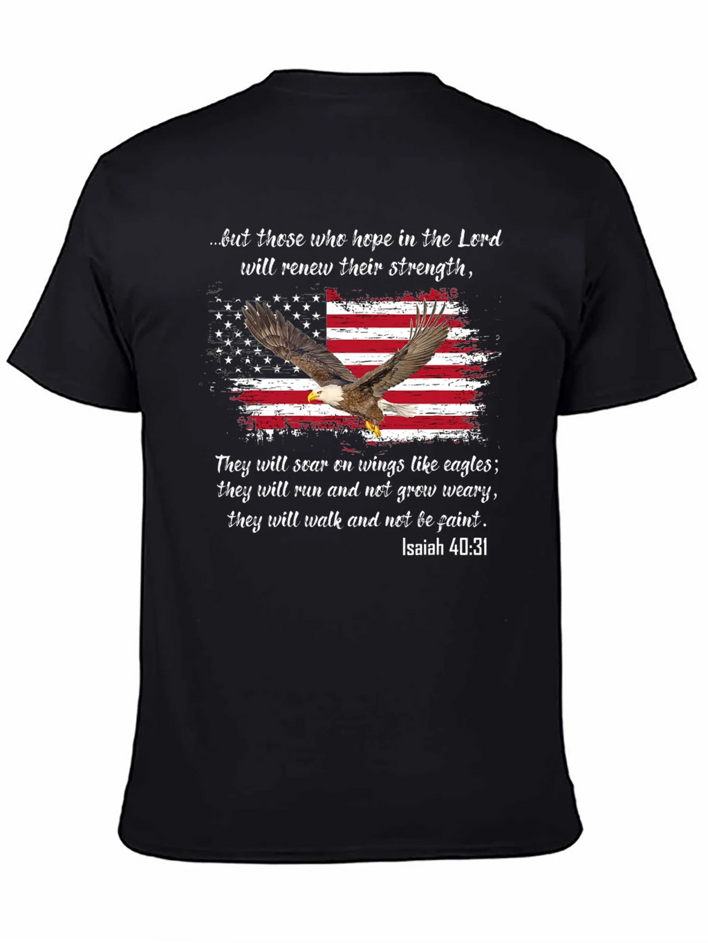 American Flag Eagle Isaiah 40:31 T-Shirt product image 4