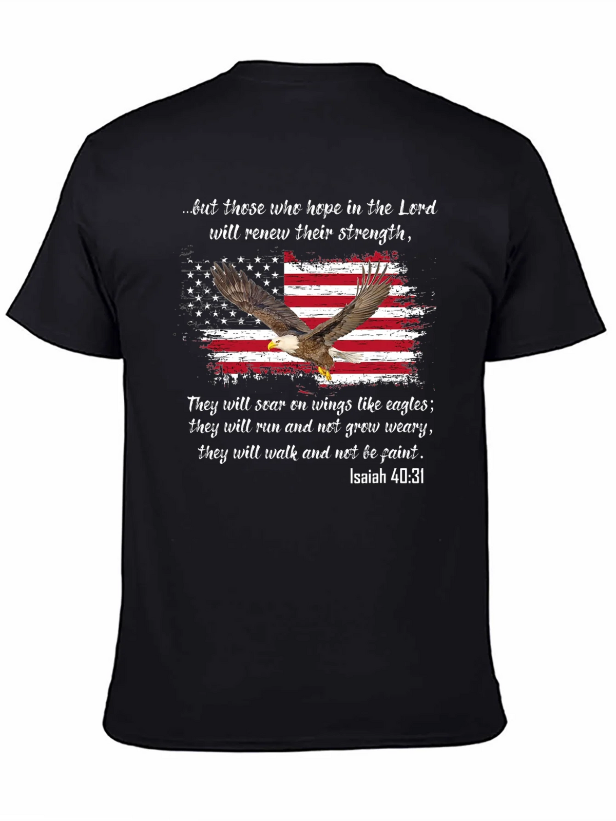 American Flag Eagle Isaiah 40:31 T-Shirt product image 4