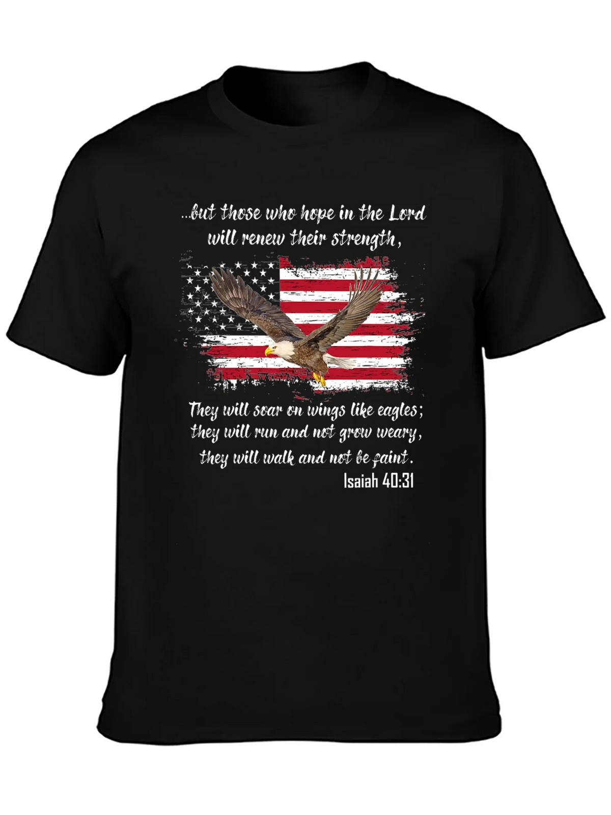 American Flag Eagle Isaiah 40:31 T-Shirt product image 3