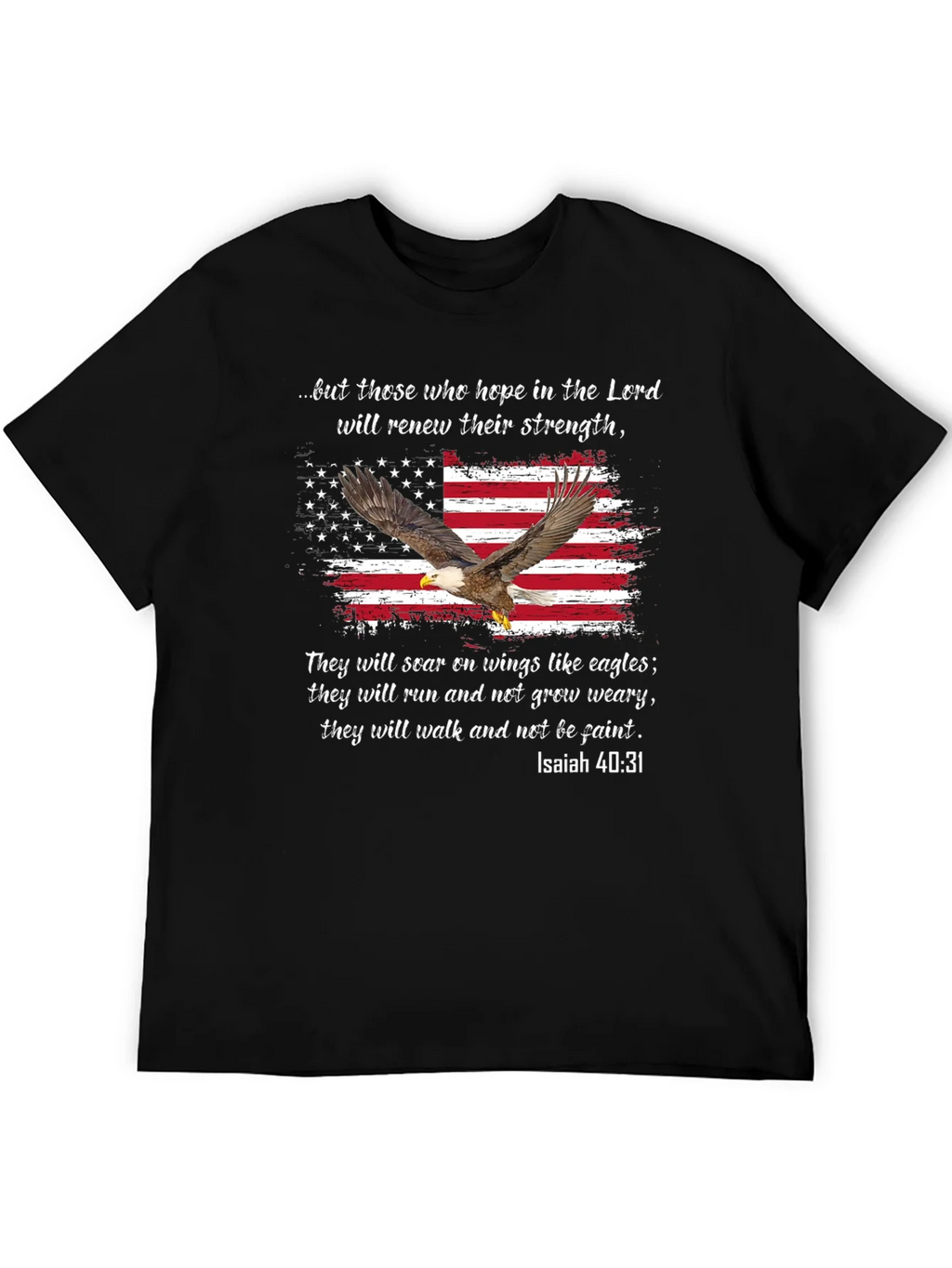 American Flag Eagle Isaiah 40:31 T-Shirt product image 5