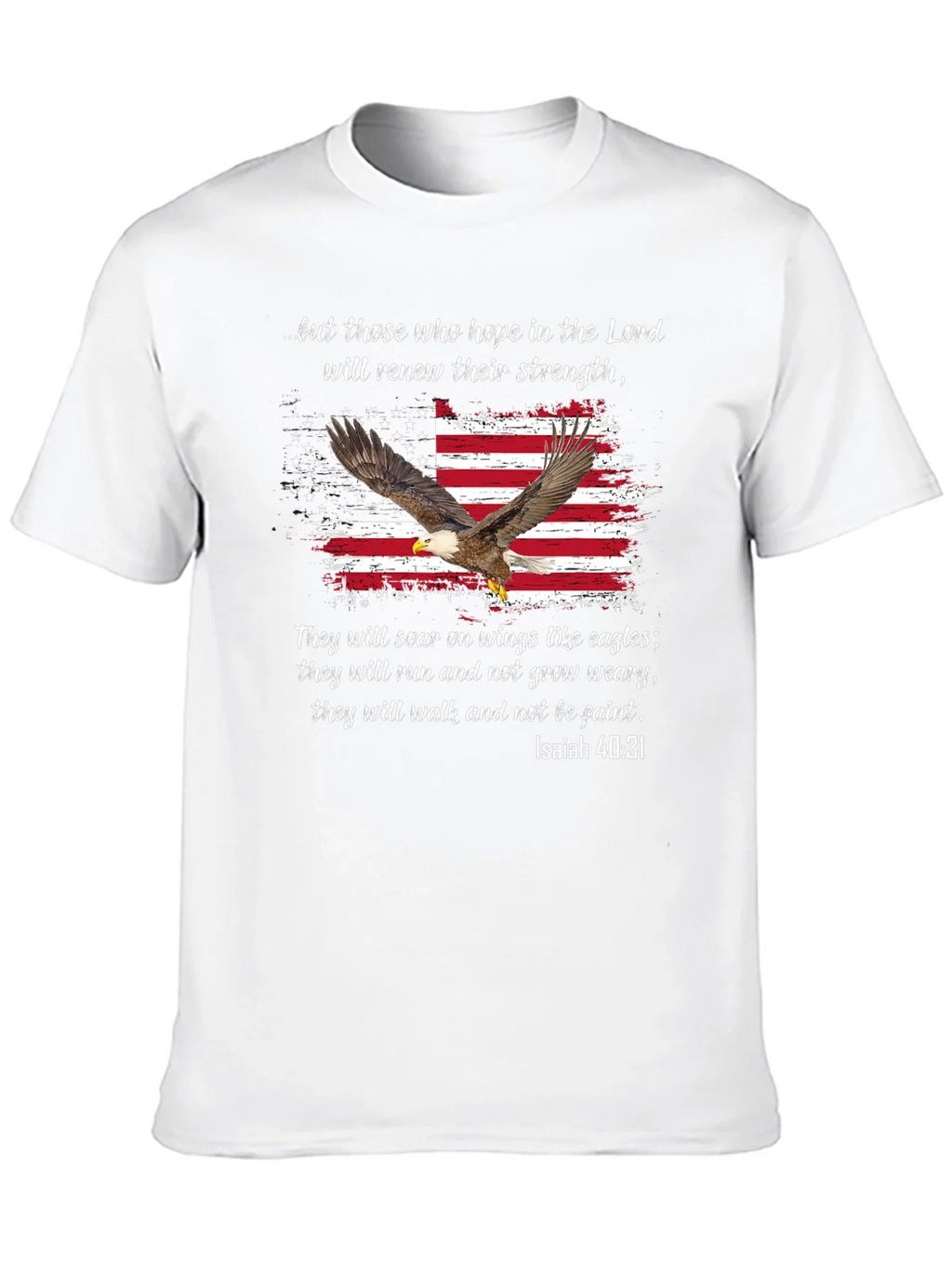 American Flag Eagle Isaiah 40:31 T-Shirt product image 9