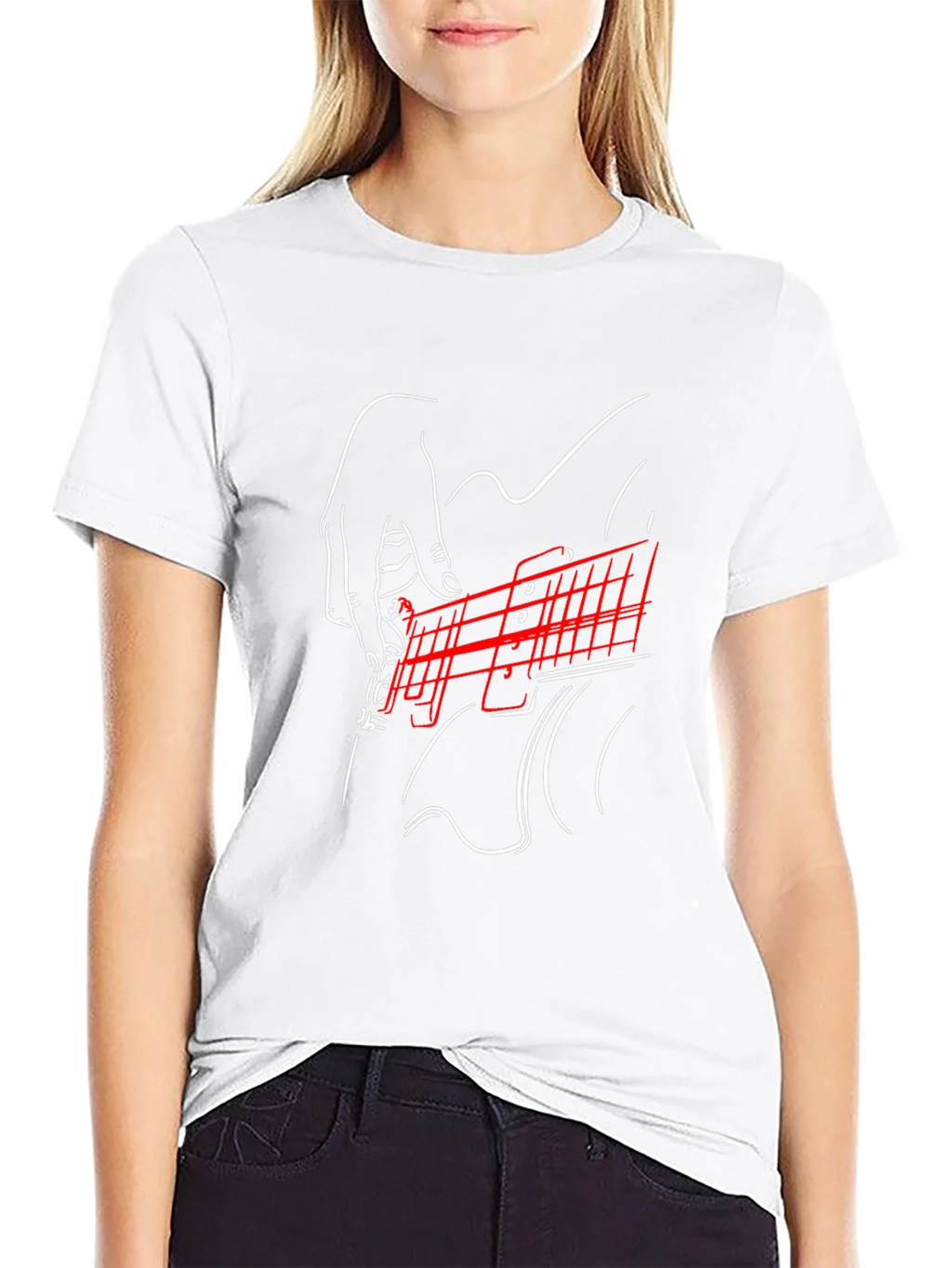 Guitar Graphic Print Black Tee product image 8