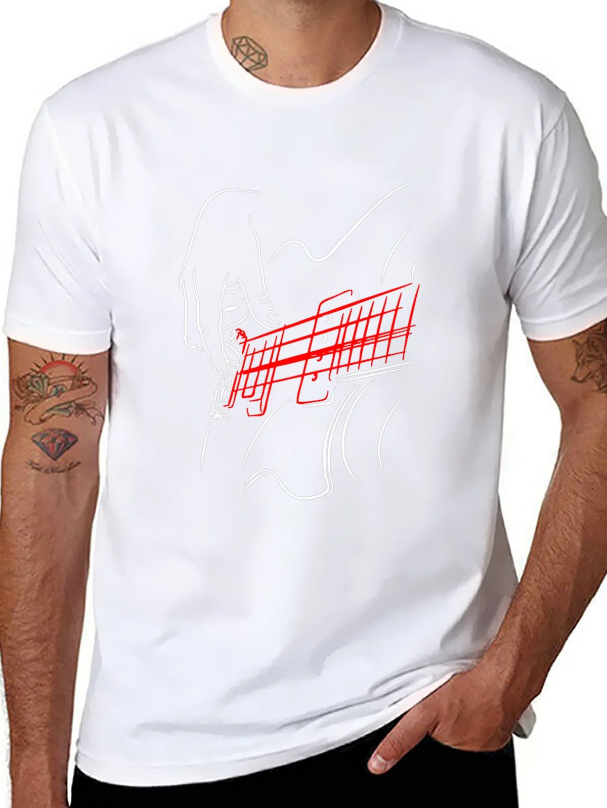 Guitar Graphic Print Black Tee product image 7