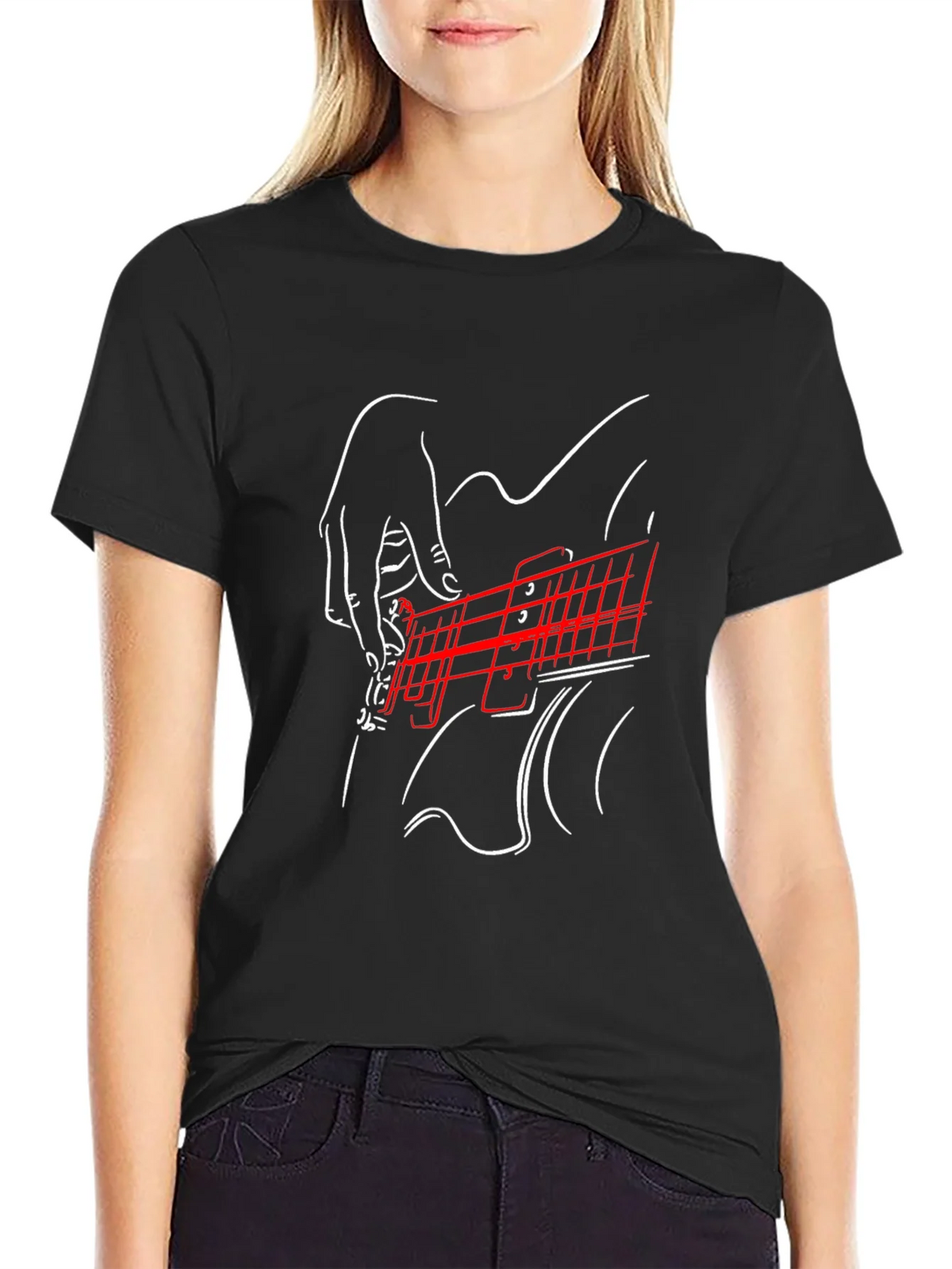 Guitar Graphic Print Black Tee product image 2