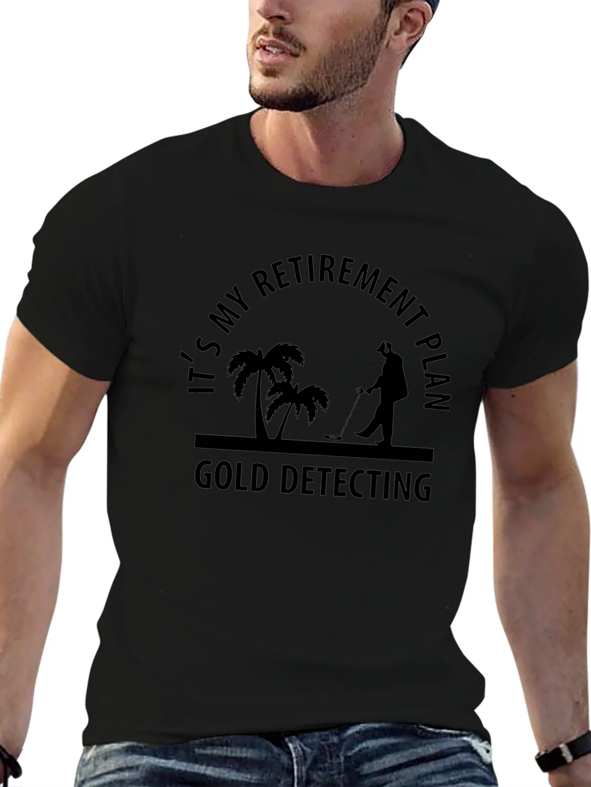 Retirement Gold Detecting Black T-Shirt product image 6