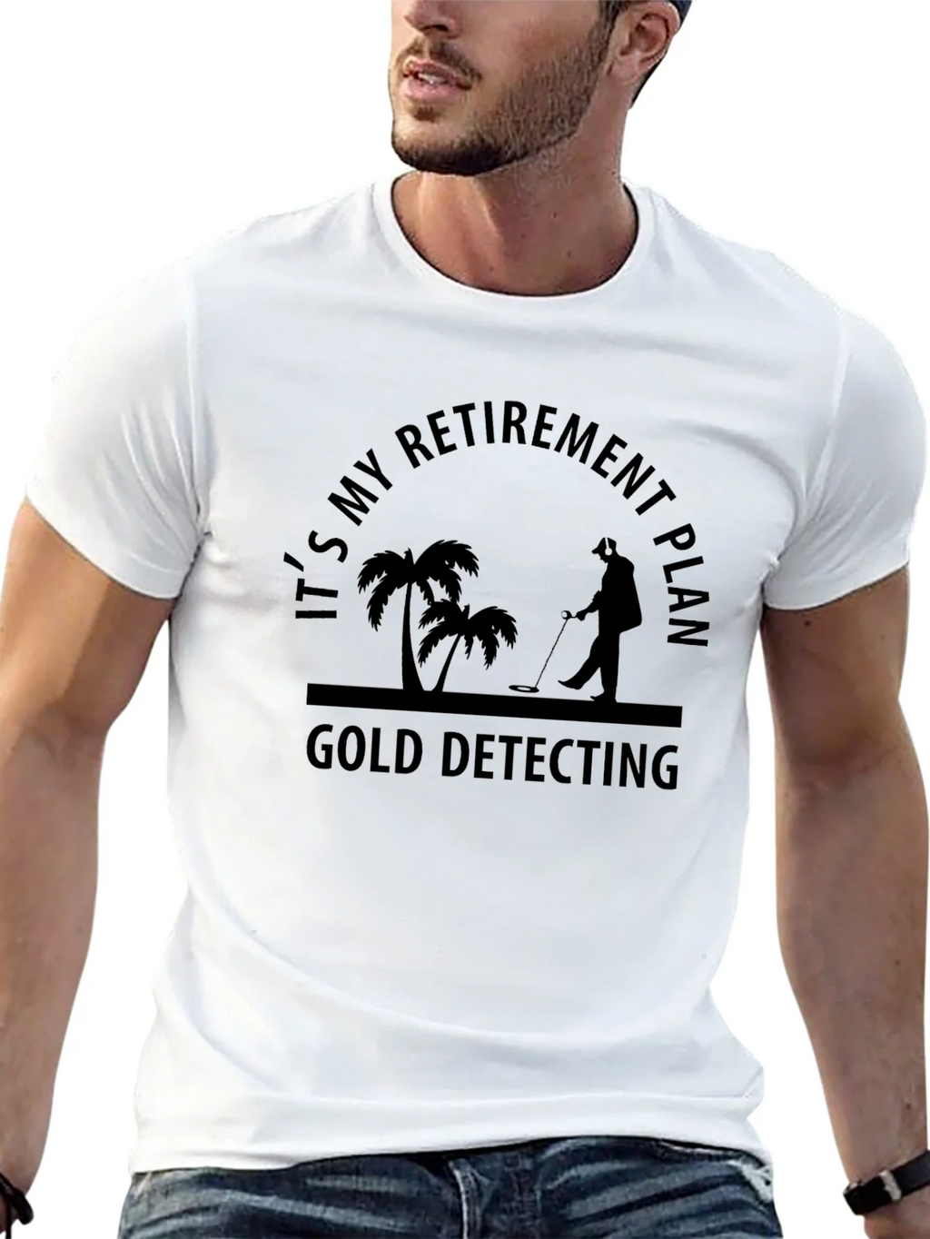 Retirement Gold Detecting Black T-Shirt product image 12