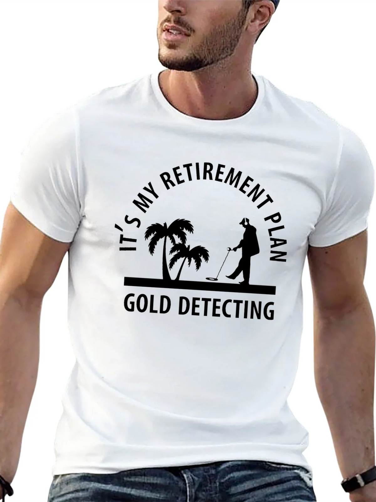 Retirement Gold Detecting Black T-Shirt product image 12