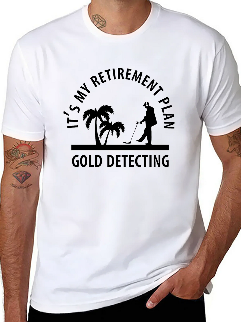 Retirement Gold Detecting Black T-Shirt product image 7