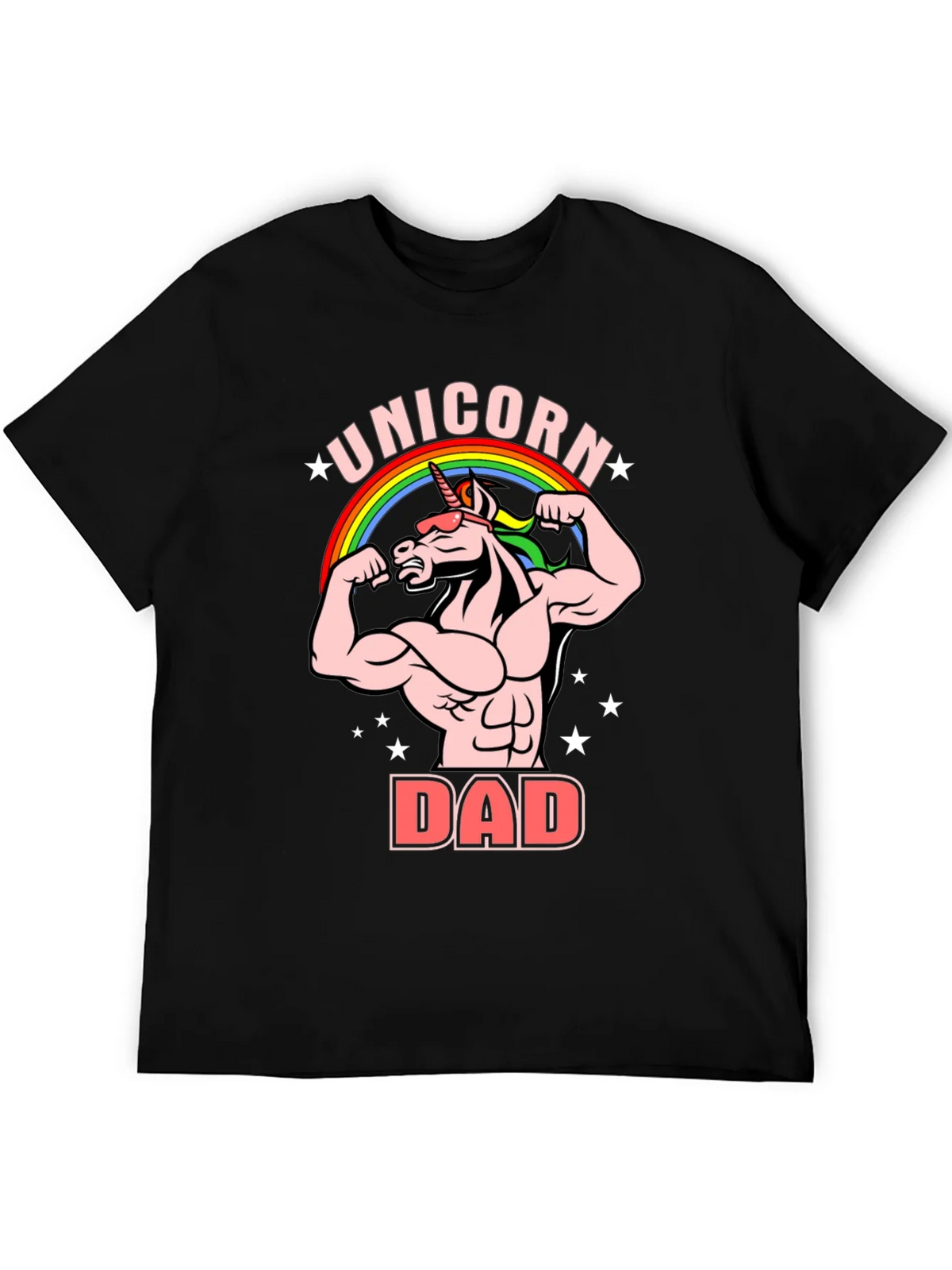 Unicorn Dad Graphic T-Shirt - Black Cotton Tee product image 5