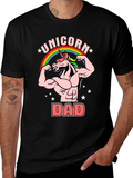 Unicorn Dad Graphic T-Shirt - Black Cotton Tee product image 1