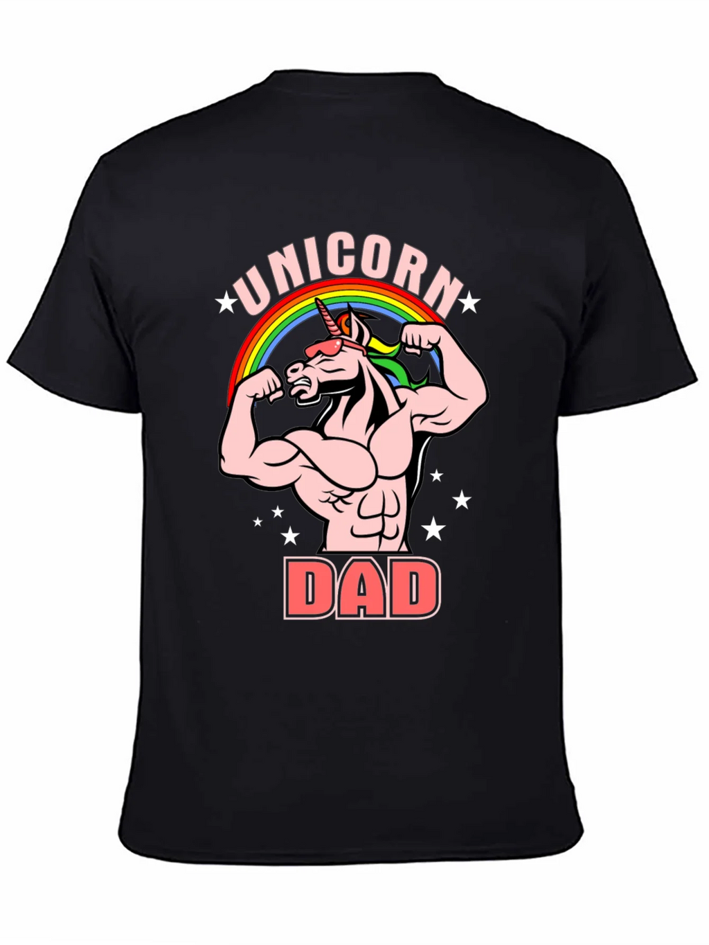 Unicorn Dad Graphic T-Shirt - Black Cotton Tee product image 4