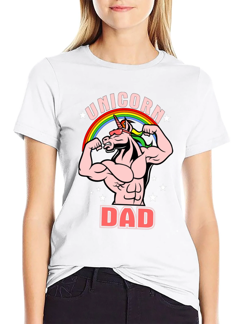 Unicorn Dad Graphic T-Shirt - Black Cotton Tee product image 8