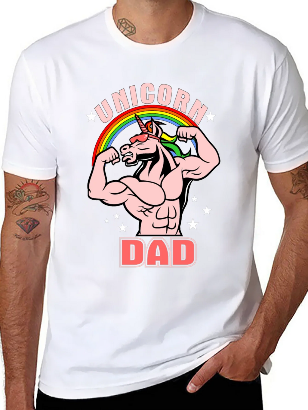 Unicorn Dad Graphic T-Shirt - Black Cotton Tee product image 7