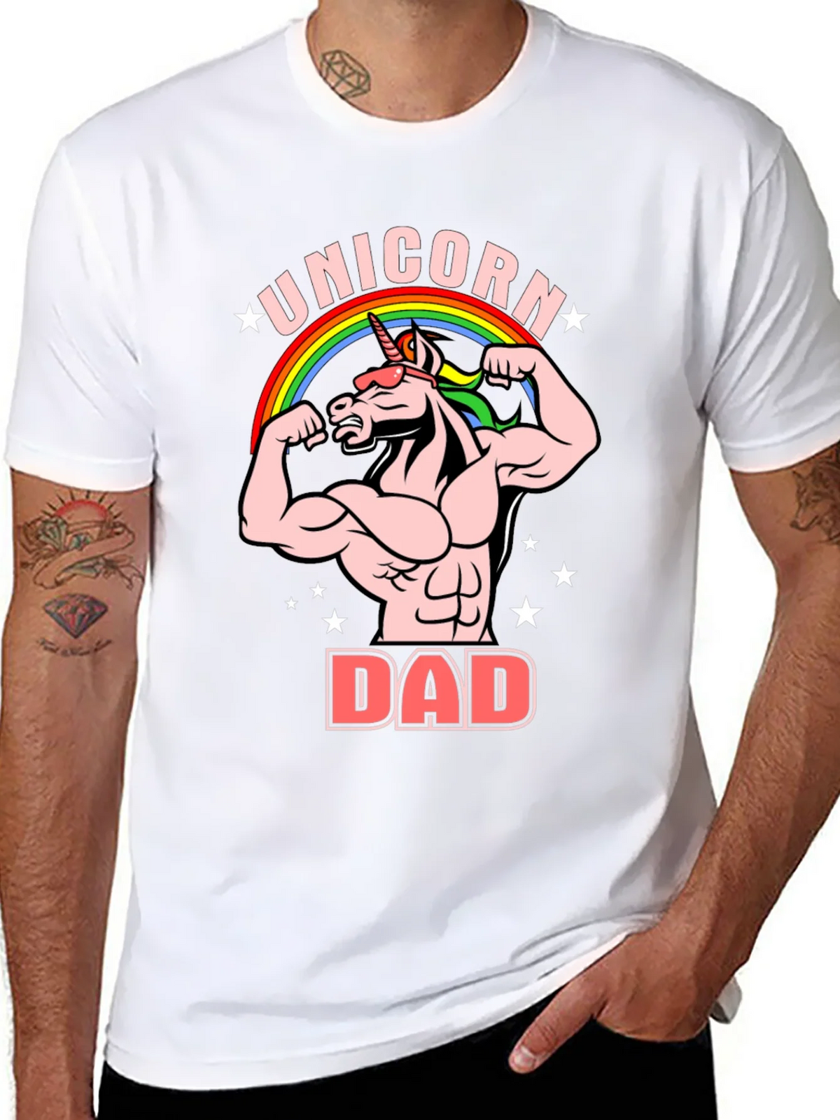 Unicorn Dad Graphic T-Shirt - Black Cotton Tee product image 7