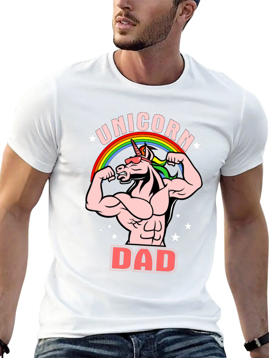 Unicorn Dad Graphic T-Shirt - Black Cotton Tee product image 12