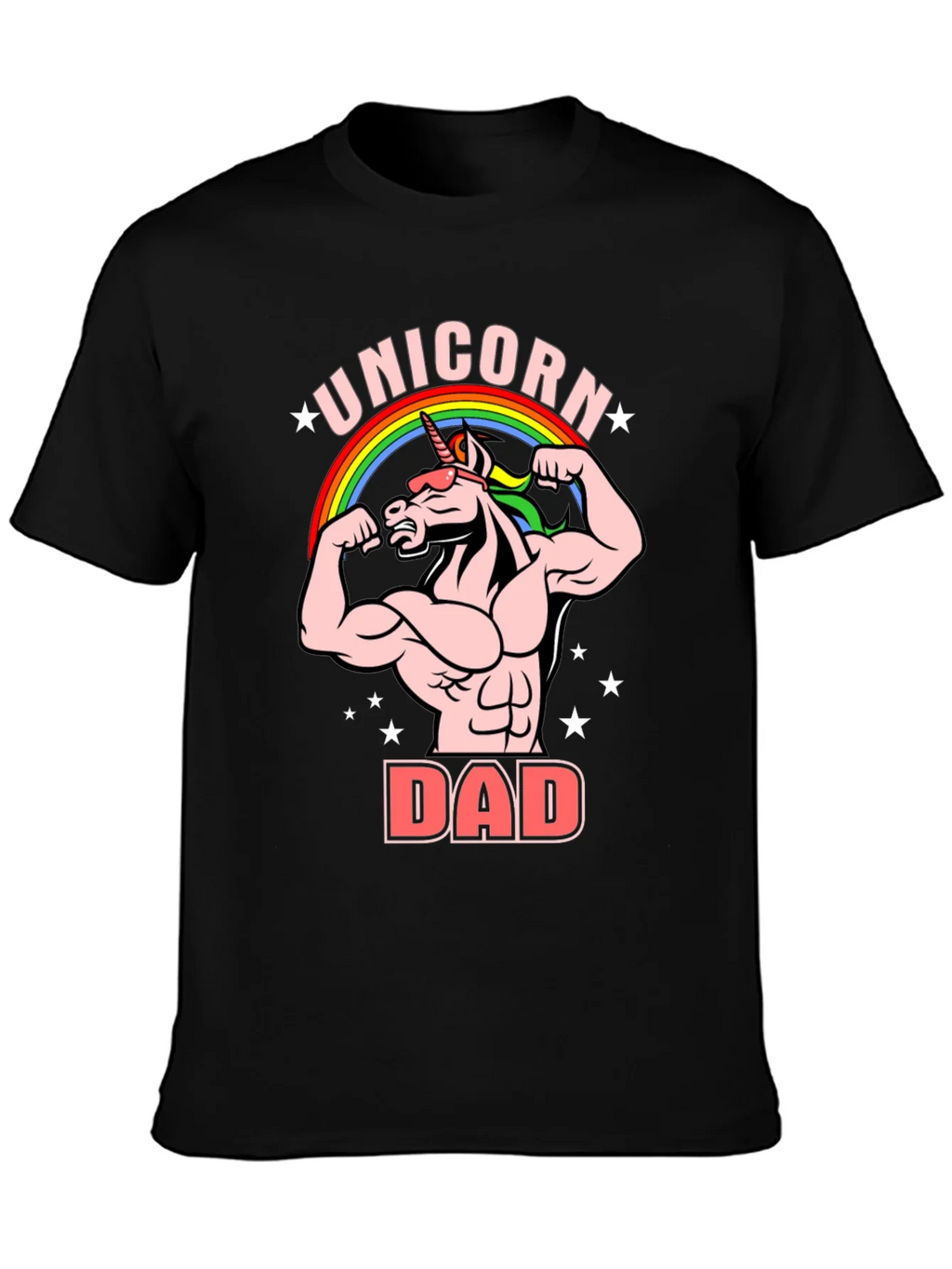 Unicorn Dad Graphic T-Shirt - Black Cotton Tee product image 3
