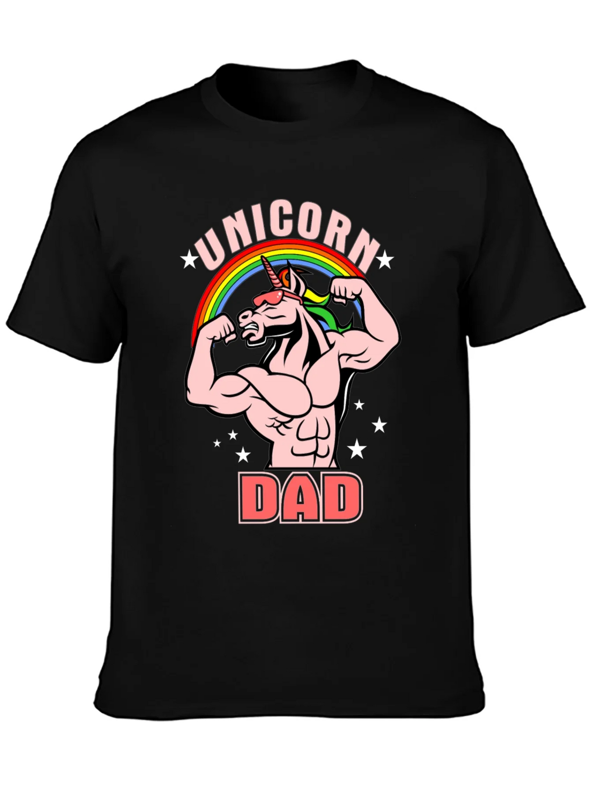 Unicorn Dad Graphic T-Shirt - Black Cotton Tee product image 3