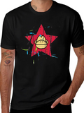 Funky Monkey Star Graphic Tee - Black Cotton Blend product image 1