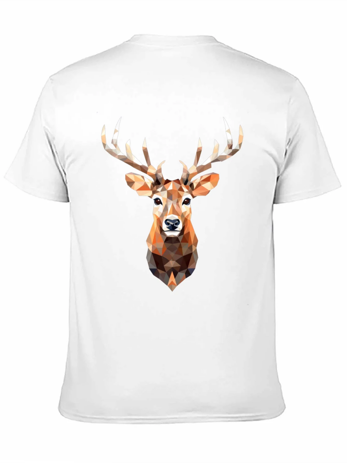 Geometric Deer Head Graphic Print Black T-Shirt product image 10