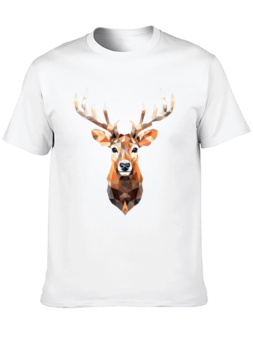 Geometric Deer Head Graphic Print Black T-Shirt product image 9