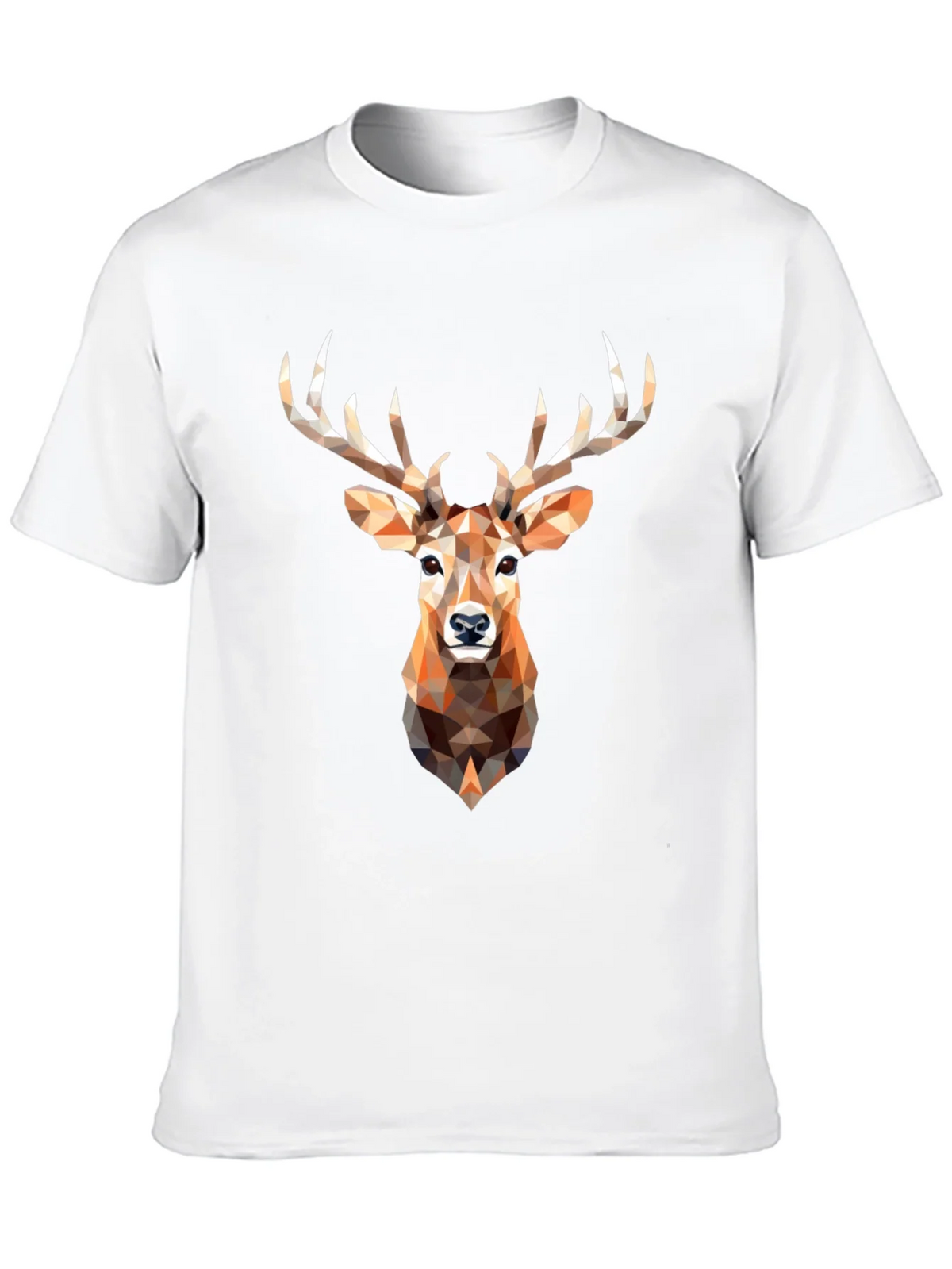 Geometric Deer Head Graphic Print Black T-Shirt product image 9